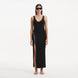 Raine Black Knit Maxi Dress with Side Slit & Button Detail | Moeva | RTW Dresses | Each week unveils new pieces—luxury swimwear, fluid resort silhouettes, and elevated summer-to-evening essentials designed to carry you from coastal escapes to city nights.