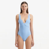 Breena Baby Blue V Neck Swimsuit | Moeva | Swimsuit | Each week unveils new pieces—luxury swimwear, fluid resort silhouettes, and elevated summer-to-evening essentials designed to carry you from coastal escapes to city nights.