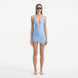 Ephram Baby Blue Wave-Textured Mini Skirt Skirt | Moeva | Beachwear Skirts | Each week unveils new pieces—luxury swimwear, fluid resort silhouettes, and elevated summer-to-evening essentials designed to carry you from coastal escapes to city nights.