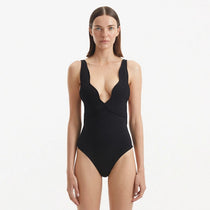 Breena Black V Neck Swimsuit | Moeva | Swimsuit | Each week unveils new pieces—luxury swimwear, fluid resort silhouettes, and elevated summer-to-evening essentials designed to carry you from coastal escapes to city nights.
