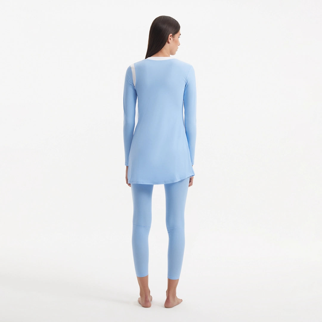 Kamaria Blue Long Sleeve Accessorised Modest Swim Set | Moeva | | Each week unveils new pieces—luxury swimwear, fluid resort silhouettes, and elevated summer-to-evening essentials designed to carry you from coastal escapes to city nights.