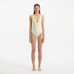 Breena Yellow V Neck Swimsuit | Moeva | Swimsuit | Each week unveils new pieces—luxury swimwear, fluid resort silhouettes, and elevated summer-to-evening essentials designed to carry you from coastal escapes to city nights.