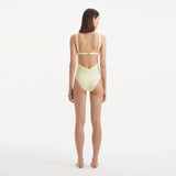 Breena Yellow V Neck Swimsuit | Moeva | Swimsuit | Each week unveils new pieces—luxury swimwear, fluid resort silhouettes, and elevated summer-to-evening essentials designed to carry you from coastal escapes to city nights.