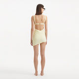 Ephram Yellow Wave-Textured Mini Skirt | Moeva | Beachwear Skirts | Each week unveils new pieces—luxury swimwear, fluid resort silhouettes, and elevated summer-to-evening essentials designed to carry you from coastal escapes to city nights.