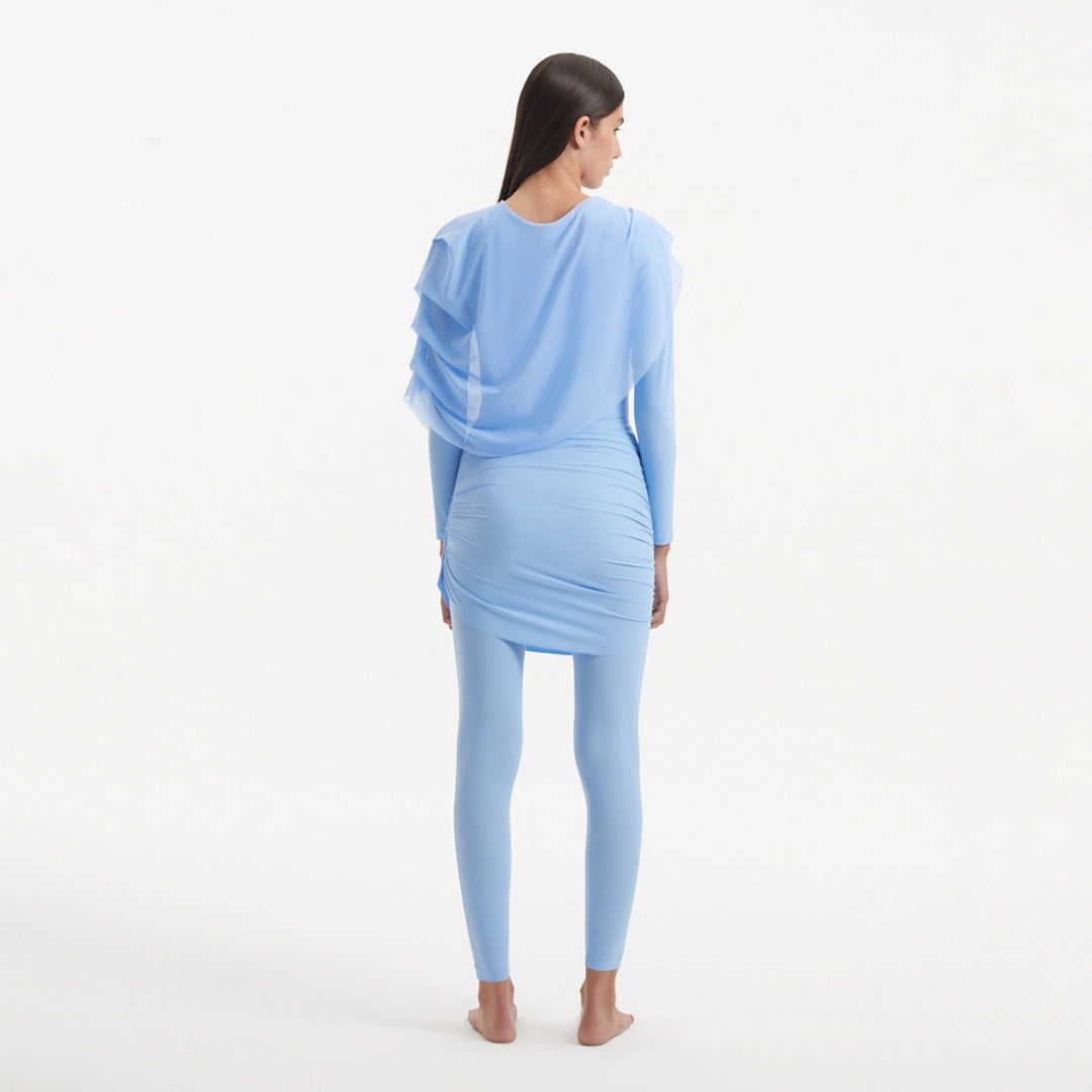 Ishtar Blue Long Sleeve Accessorised Modest Swim Set | Moeva | Swimsuit | Each week unveils new pieces—luxury swimwear, fluid resort silhouettes, and elevated summer-to-evening essentials designed to carry you from coastal escapes to city nights.