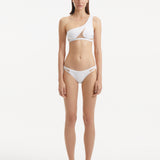 Harbor White One Shoulder Solid Bikini Top