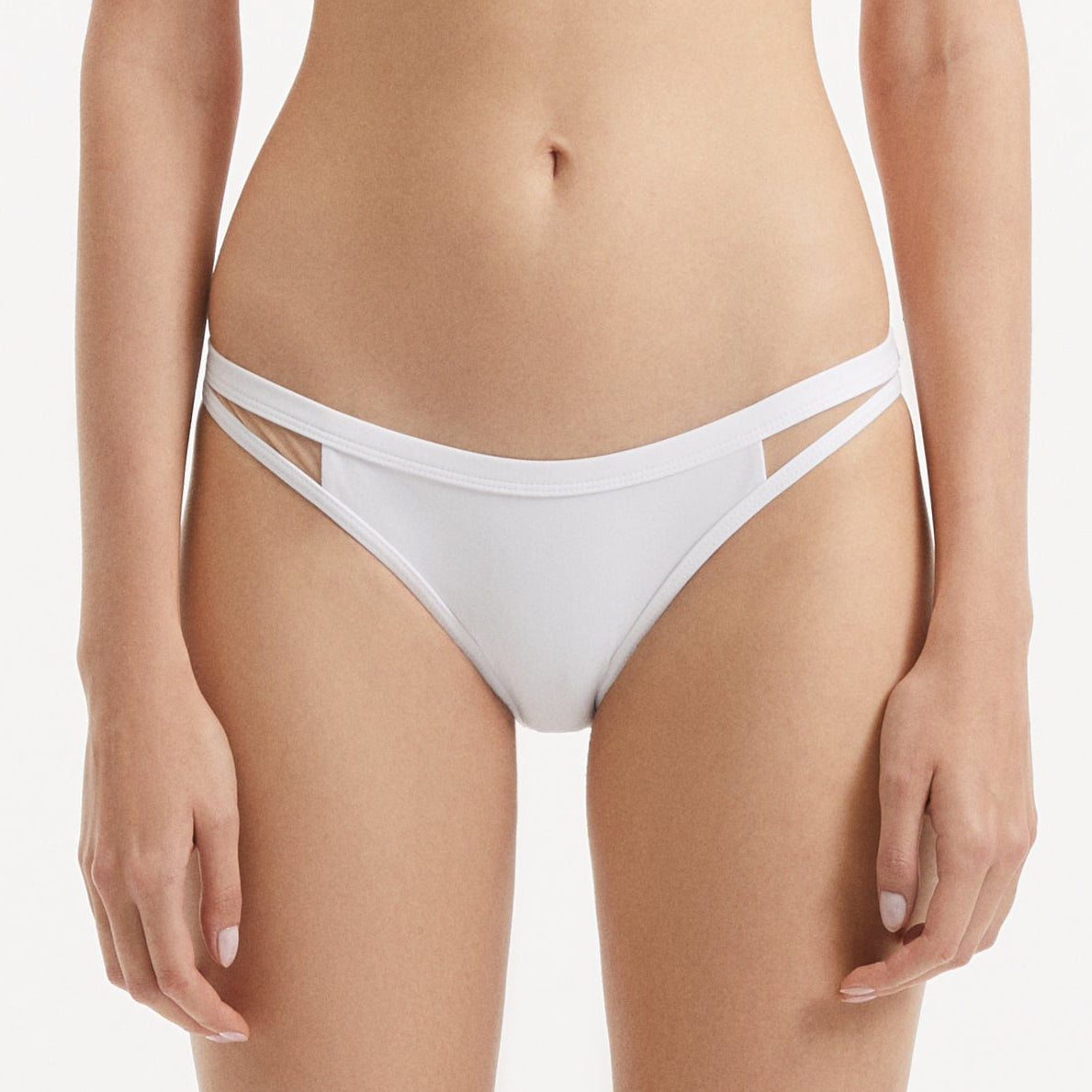 Harbor White Mid Coverage Solid Bikini Bottom | Moeva | Bikini Bottom | Each week unveils new pieces—luxury swimwear, fluid resort silhouettes, and elevated summer-to-evening essentials designed to carry you from coastal escapes to city nights.