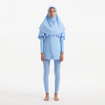 Risha Baby Blue Swim Hijab | Moeva | | Each week unveils new pieces—luxury swimwear, fluid resort silhouettes, and elevated summer-to-evening essentials designed to carry you from coastal escapes to city nights.