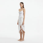 Pelagia White Tie Front Wavy-Trim Sheer Sarong | Moeva | Sarongs | Each week unveils new pieces—luxury swimwear, fluid resort silhouettes, and elevated summer-to-evening essentials designed to carry you from coastal escapes to city nights.