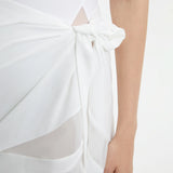 Pelagia White Tie Front Wavy-Trim Sheer Sarong | Moeva | Sarongs | Each week unveils new pieces—luxury swimwear, fluid resort silhouettes, and elevated summer-to-evening essentials designed to carry you from coastal escapes to city nights.