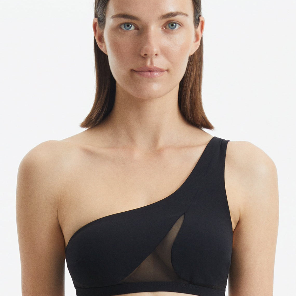 Harbor Black One Shoulder Solid Bikini Top | Moeva | Bikini Top | Each week unveils new pieces—luxury swimwear, fluid resort silhouettes, and elevated summer-to-evening essentials designed to carry you from coastal escapes to city nights.