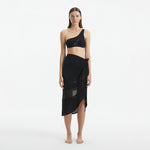 Pelagia Black Tie Front Wavy-Trim Sheer Sarong | Moeva | Sarongs | Each week unveils new pieces—luxury swimwear, fluid resort silhouettes, and elevated summer-to-evening essentials designed to carry you from coastal escapes to city nights.