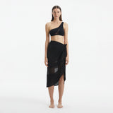 Pelagia Black Tie Front Wavy-Trim Sheer Sarong | Moeva | Sarongs | Each week unveils new pieces—luxury swimwear, fluid resort silhouettes, and elevated summer-to-evening essentials designed to carry you from coastal escapes to city nights.