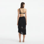 Pelagia Black Tie Front Wavy-Trim Sheer Sarong | Moeva | Sarongs | Each week unveils new pieces—luxury swimwear, fluid resort silhouettes, and elevated summer-to-evening essentials designed to carry you from coastal escapes to city nights.