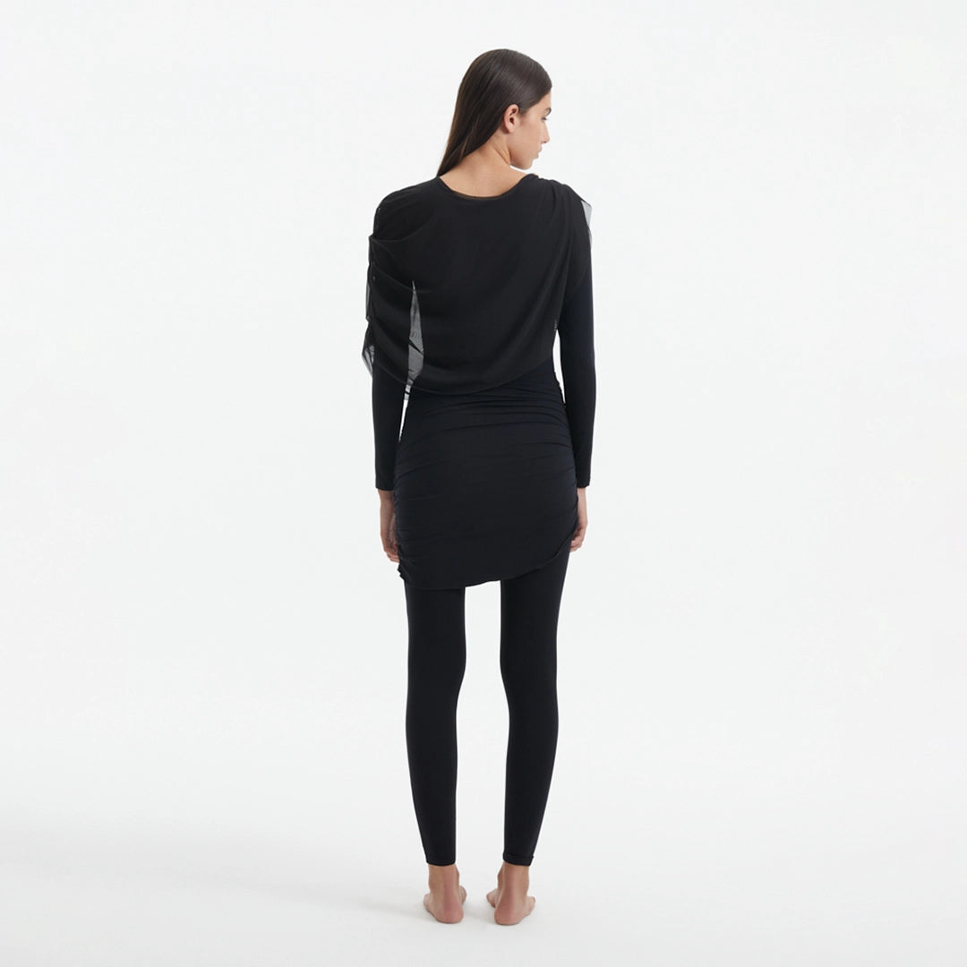 Ishtar Black Long Sleeve Accessorised Modest Swim Set | Moeva | Swimsuit | Each week unveils new pieces—luxury swimwear, fluid resort silhouettes, and elevated summer-to-evening essentials designed to carry you from coastal escapes to city nights.