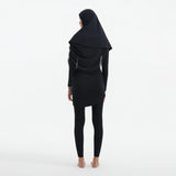 Risha Black Swim Hijab | Moeva | Women Hair Accessories | Each week unveils new pieces—luxury swimwear, fluid resort silhouettes, and elevated summer-to-evening essentials designed to carry you from coastal escapes to city nights.