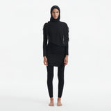 Risha Black Swim Hijab | Moeva | Women Hair Accessories | Each week unveils new pieces—luxury swimwear, fluid resort silhouettes, and elevated summer-to-evening essentials designed to carry you from coastal escapes to city nights.