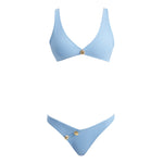 Aeron Baby Blue V Neck Textured Mid Coverage Bikini Set | Moeva | | Each week unveils new pieces—luxury swimwear, fluid resort silhouettes, and elevated summer-to-evening essentials designed to carry you from coastal escapes to city nights.