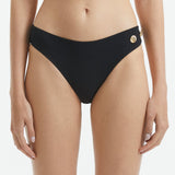 Eyre Black Mid Coverage Bikini Bottom