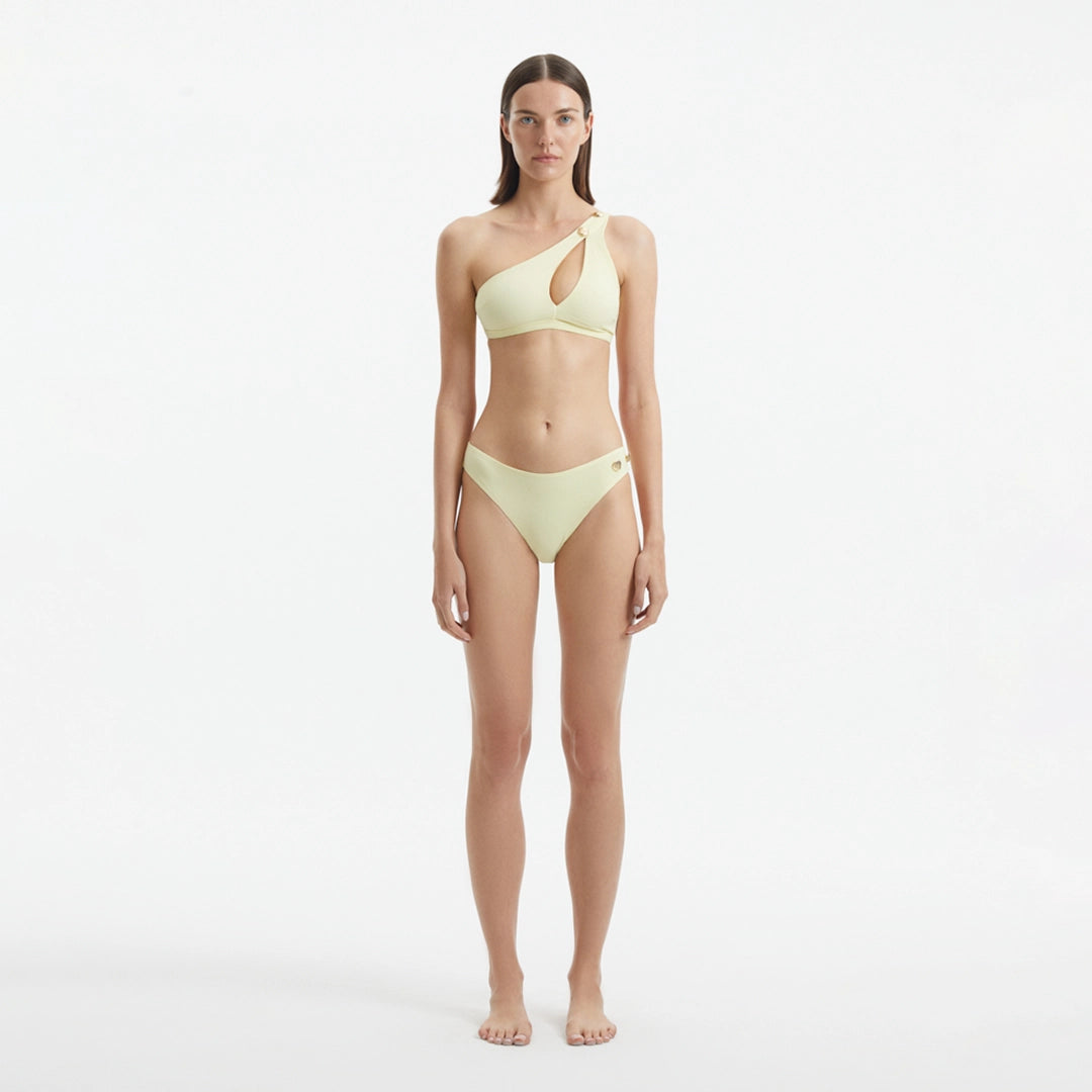 Eyre Yellow One Shoulder Mid Coverage Textured Bikini Set | Moeva | | Each week unveils new pieces—luxury swimwear, fluid resort silhouettes, and elevated summer-to-evening essentials designed to carry you from coastal escapes to city nights.
