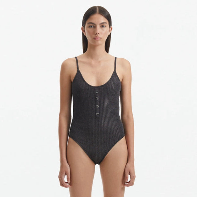 Hartley Silver Scoop Neck Metallic Knitted Swimsuit | Moeva | Swimsuit | Each week unveils new pieces—luxury swimwear, fluid resort silhouettes, and elevated summer-to-evening essentials designed to carry you from coastal escapes to city nights.