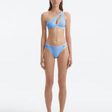 Eyre Baby Blue One Shoulder Textured Bikini Top