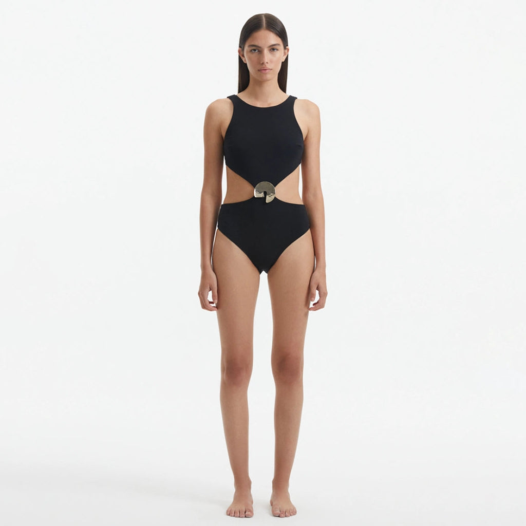 Honora Black High Neck Swimsuit | Moeva | Swimsuit | Each week unveils new pieces—luxury swimwear, fluid resort silhouettes, and elevated summer-to-evening essentials designed to carry you from coastal escapes to city nights.