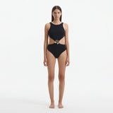 Honora Black High Neck Swimsuit