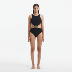 Honora Black High Neck Swimsuit | Moeva | Swimsuit | Each week unveils new pieces—luxury swimwear, fluid resort silhouettes, and elevated summer-to-evening essentials designed to carry you from coastal escapes to city nights.