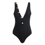 Naida Black V Neck Textured Swimsuit | Moeva | Swimsuit | Each week unveils new pieces—luxury swimwear, fluid resort silhouettes, and elevated summer-to-evening essentials designed to carry you from coastal escapes to city nights.