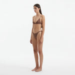 North Brown Triangle Mid Coverage Knitted Bikini Set | Moeva | Bikini Sets | Each week unveils new pieces—luxury swimwear, fluid resort silhouettes, and elevated summer-to-evening essentials designed to carry you from coastal escapes to city nights.