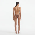 North Brown Triangle Mid Coverage Knitted Bikini Set | Moeva | Bikini Sets | Each week unveils new pieces—luxury swimwear, fluid resort silhouettes, and elevated summer-to-evening essentials designed to carry you from coastal escapes to city nights.