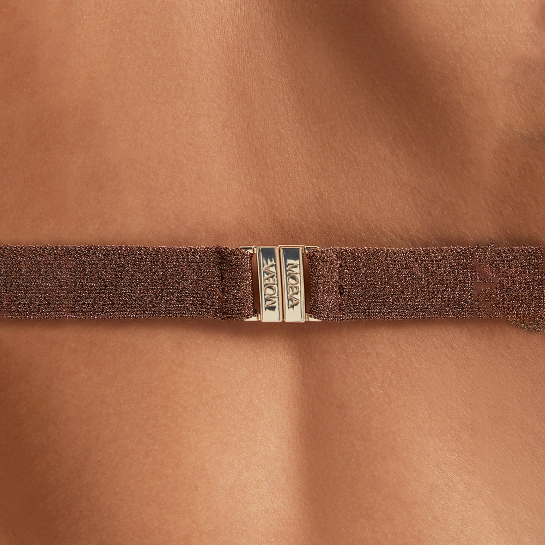 North Brown Triangle Mid Coverage Knitted Bikini Set | Moeva | Bikini Sets | Each week unveils new pieces—luxury swimwear, fluid resort silhouettes, and elevated summer-to-evening essentials designed to carry you from coastal escapes to city nights.