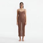 Lulusar Brown Metallic Knitted Maxi Dress | Moeva | Beachwear Dresses | Each week unveils new pieces—luxury swimwear, fluid resort silhouettes, and elevated summer-to-evening essentials designed to carry you from coastal escapes to city nights.