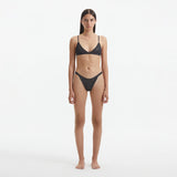 North Silver Mid Coverage Knitted Bikini Bottom | Moeva | Bikini Bottom | Each week unveils new pieces—luxury swimwear, fluid resort silhouettes, and elevated summer-to-evening essentials designed to carry you from coastal escapes to city nights.