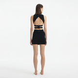 Garda Top & Jazero Skirt Black Knitted Cut-Out Set