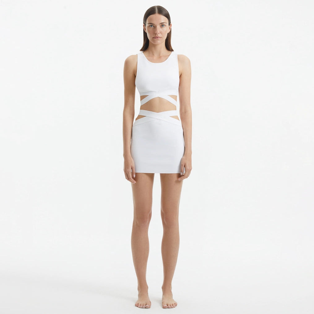 Garda Top & Jazero Skirt White Knitted Cut-Out Set | Moeva | Set | Each week unveils new pieces—luxury swimwear, fluid resort silhouettes, and elevated summer-to-evening essentials designed to carry you from coastal escapes to city nights.