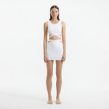 Garda White Knitted Cut-Out Crop Top