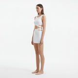Garda White Knitted Cut-Out Crop Top