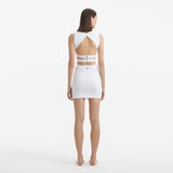 Garda White Knitted Cut-Out Crop Top