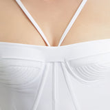 Osaka White Corset Mini Dress with Wrap Skirt | Moeva | RTW Dresses | Each week unveils new pieces—luxury swimwear, fluid resort silhouettes, and elevated summer-to-evening essentials designed to carry you from coastal escapes to city nights.