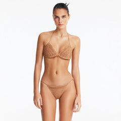 Nash Bronze Triangle Bikini Top | Moeva | Bikini Top | Each week unveils new pieces—luxury swimwear, fluid resort silhouettes, and elevated summer-to-evening essentials designed to carry you from coastal escapes to city nights.