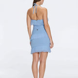 Nebula And Arlo Fringe Asymmetric Blue Knit Set | Moeva | | Each week unveils new pieces—luxury swimwear, fluid resort silhouettes, and elevated summer-to-evening essentials designed to carry you from coastal escapes to city nights.
