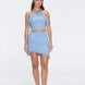 Nebula Blue Fringe Detail Halter Knit Top | Moeva | RTW Bustiers | Each week unveils new pieces—luxury swimwear, fluid resort silhouettes, and elevated summer-to-evening essentials designed to carry you from coastal escapes to city nights.