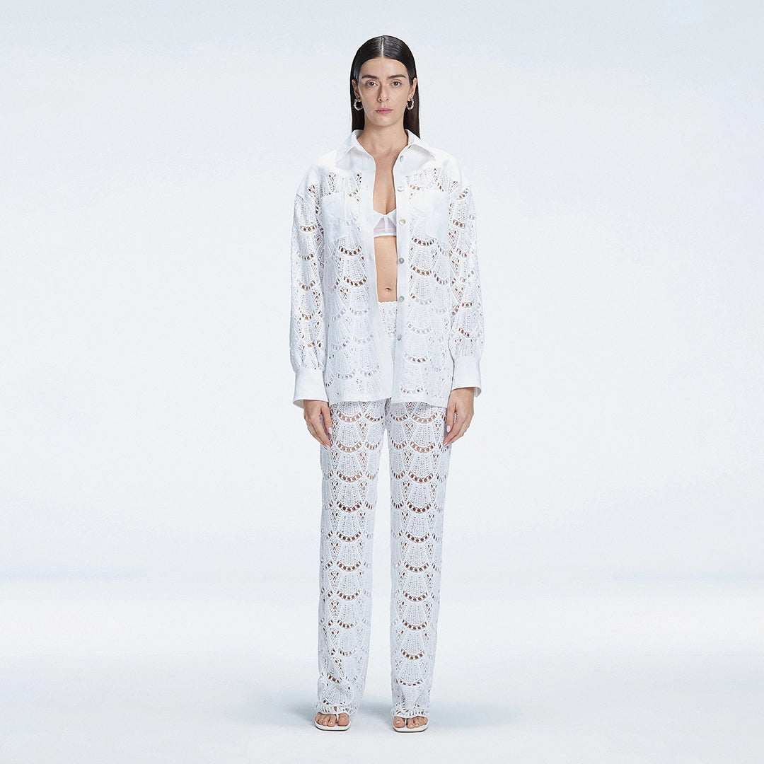 Nola White Long Sleeve Cotton Shirt | Moeva | | Each week unveils new pieces—luxury swimwear, fluid resort silhouettes, and elevated summer-to-evening essentials designed to carry you from coastal escapes to city nights.