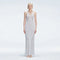 Odessa Silver V Neck Knit Maxi Dress | Moeva | Dress | Each week unveils new pieces—luxury swimwear, fluid resort silhouettes, and elevated summer-to-evening essentials designed to carry you from coastal escapes to city nights.