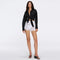 Ophelia White Crochet Detail High-Waist Shorts | Moeva | Shorts | Each week unveils new pieces—luxury swimwear, fluid resort silhouettes, and elevated summer-to-evening essentials designed to carry you from coastal escapes to city nights.