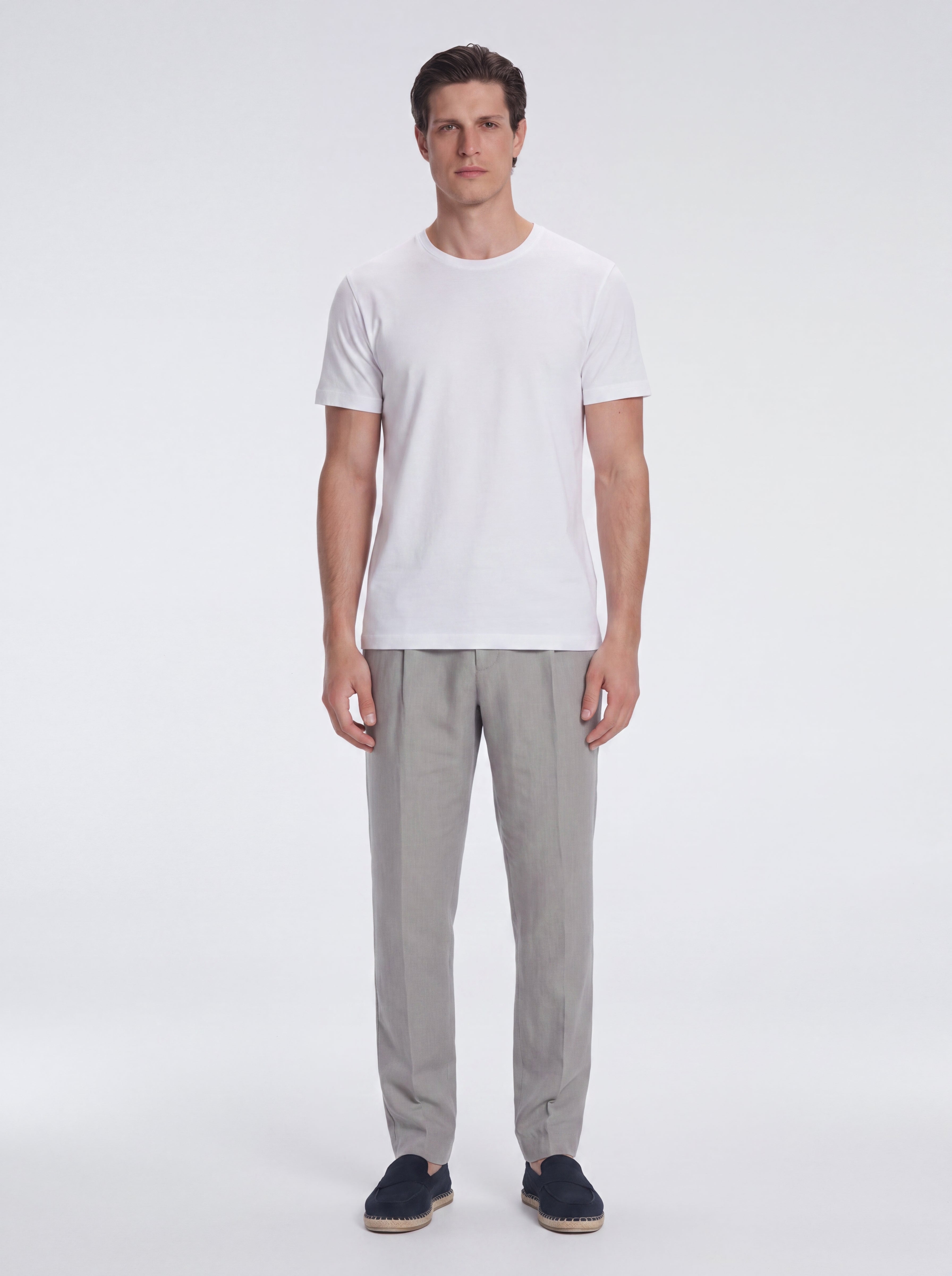 Oscar White Round Neck T-Shirt | Moeva | T-Shirt | Each week unveils new pieces—luxury swimwear, fluid resort silhouettes, and elevated summer-to-evening essentials designed to carry you from coastal escapes to city nights.