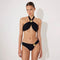 Piera Black Halter Mid Coverage Bikini Set | Moeva | Bikini Set | Each week unveils new pieces—luxury swimwear, fluid resort silhouettes, and elevated summer-to-evening essentials designed to carry you from coastal escapes to city nights.