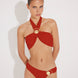 Piera Red Halter Mid Coverage Bikini Set | Moeva | Bikini Set | Each week unveils new pieces—luxury swimwear, fluid resort silhouettes, and elevated summer-to-evening essentials designed to carry you from coastal escapes to city nights.